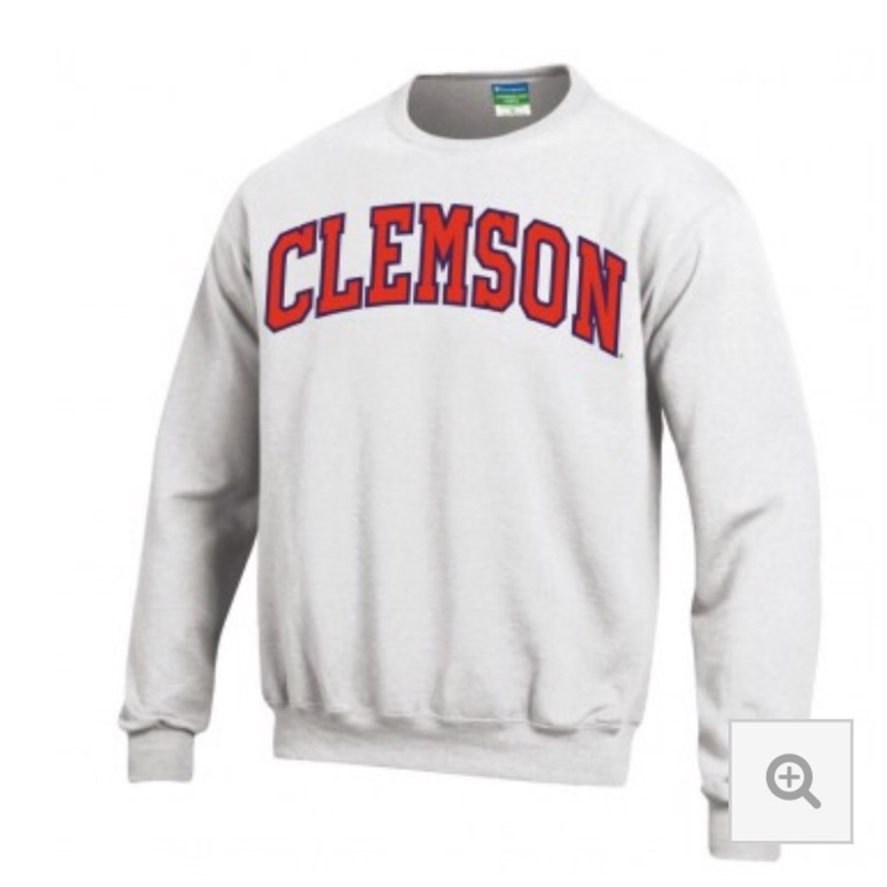 White Champion Clemson Pullover